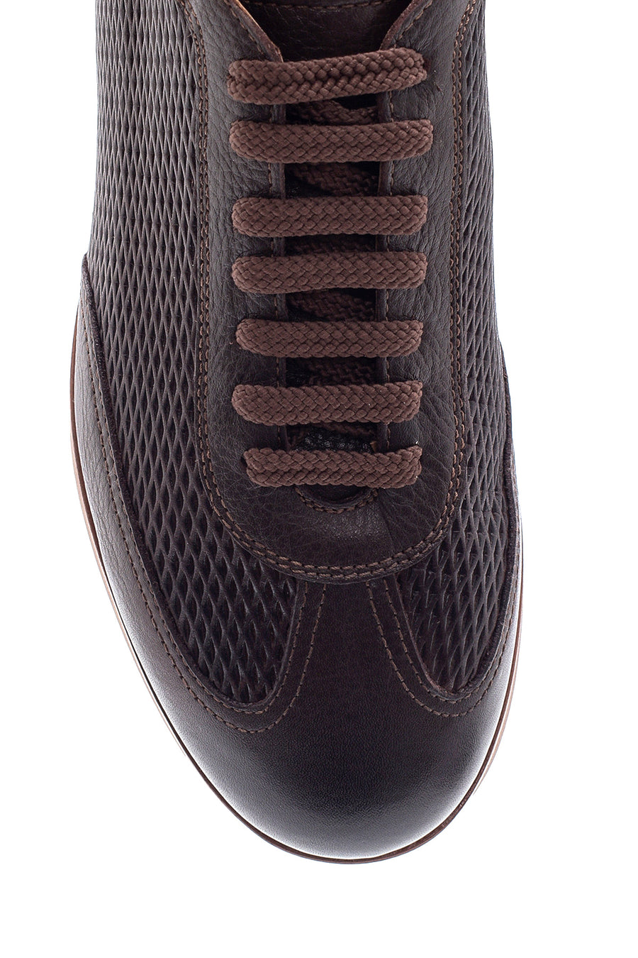 Men's Brown Leather Printed Casual Shoes