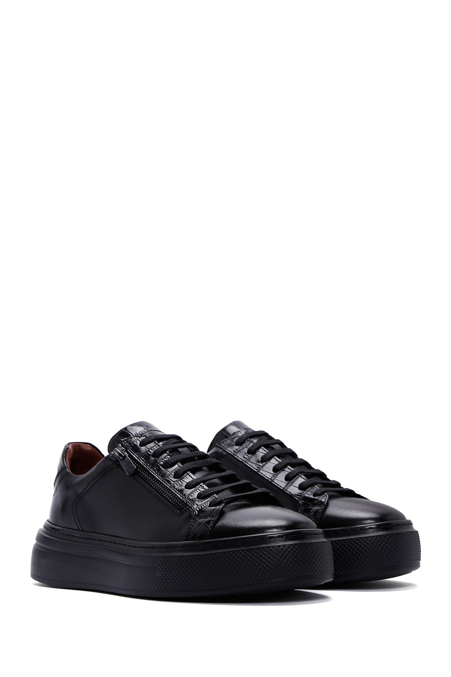 Men's Black Leather Sneaker