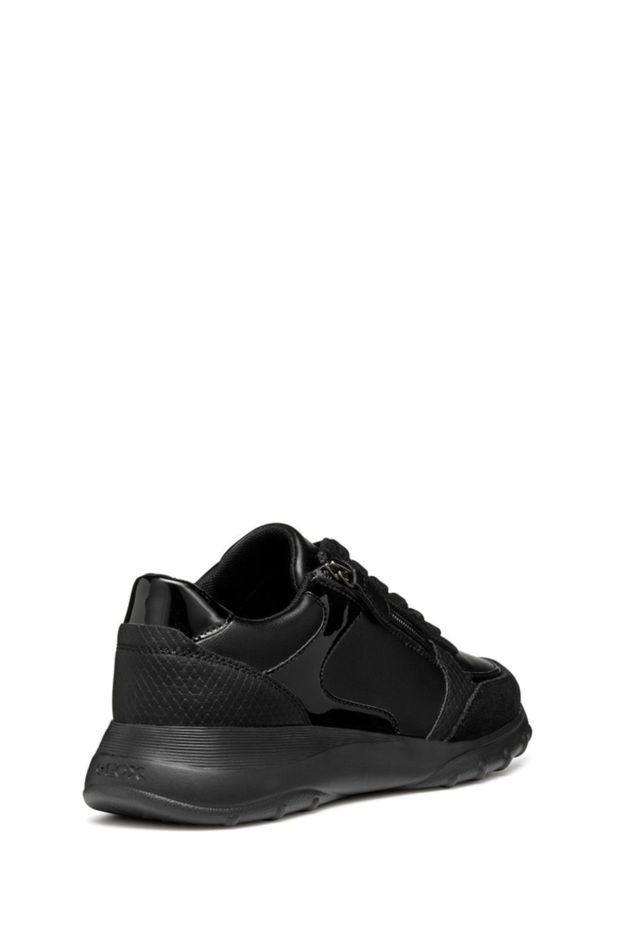 Geox Kadın Siyah Bağcıklı Kalın Tabanlı Deri Sneaker