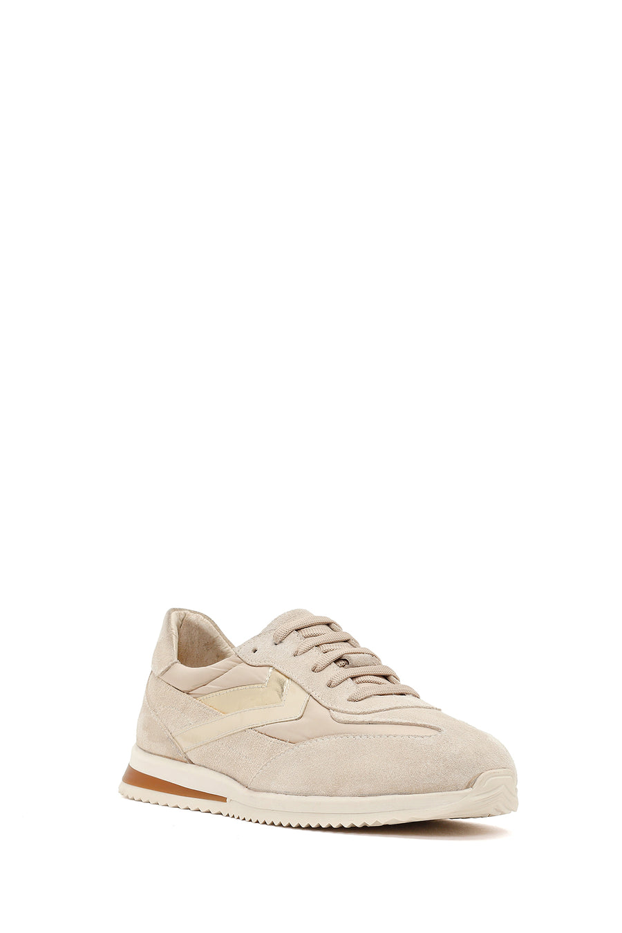 Kadın Bej Bağcıklı Süet Deri Sneaker