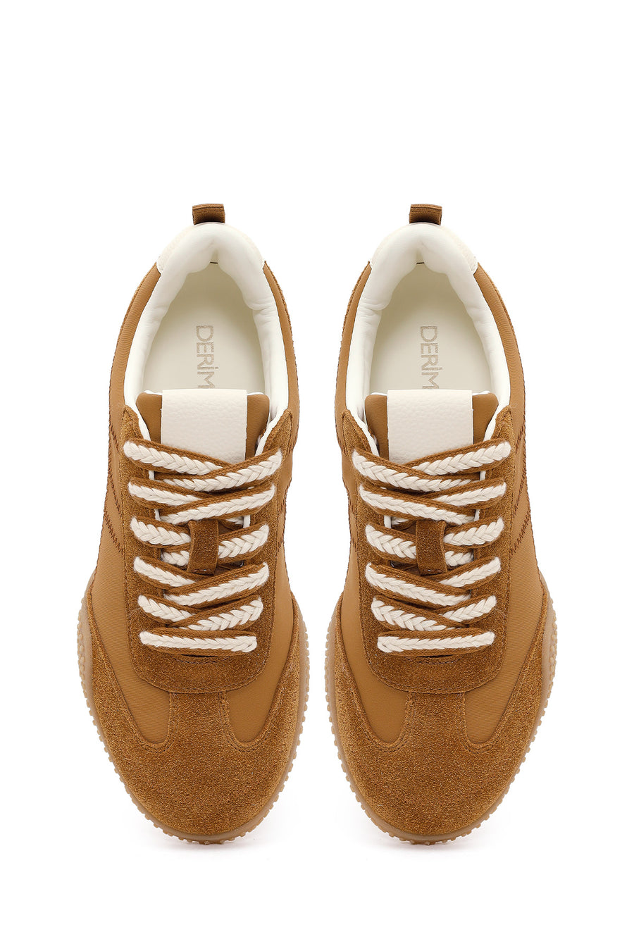 Women's Tan Lace-up Leather Sneaker