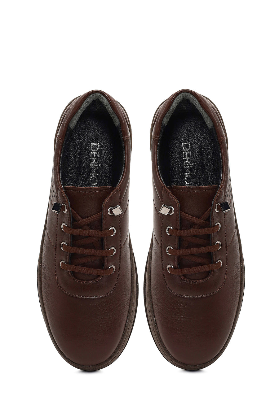 Woman Brown Lace-up Leather Comfort Shoes