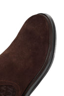 Men's Brown Suede Leather Chelsea Boots | Derimod