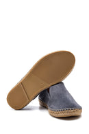 Men's Gray Suede Leather Espadrilles | Derimod