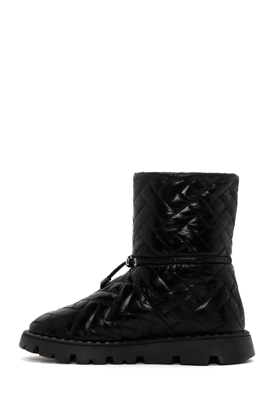 Kadın Siyah Örgü Desenli Metalik Casual Bot