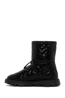 Women's Black Knitted Patterned Metallic Casual Boots | Derimod