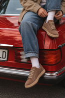 Erkek Vizon Bağcıklı Kalın Tabanlı Süet Deri Sneaker | Derimod