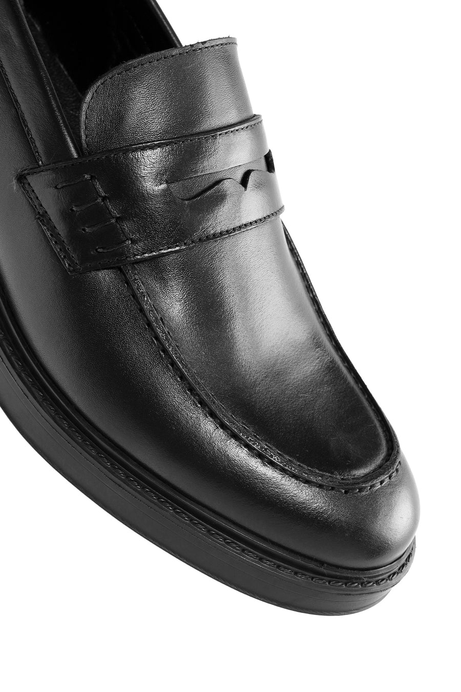 Men's Black Leather Casual Loafer