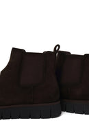 Male Brown Thick-Soled Suede Casual Chelsea Boots | Derimod