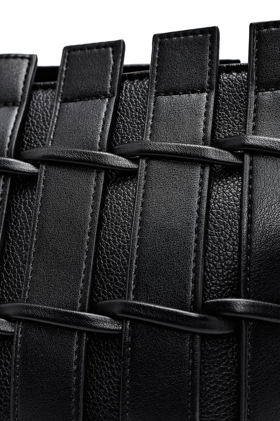 Women's Black Long Strap Knitted Shoulder Bag