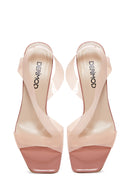 Women's Powder Transparent Heeled Sandals | Derimod