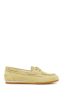 Women's Yellow Lace-up Suede Leather Shoes | Derimod