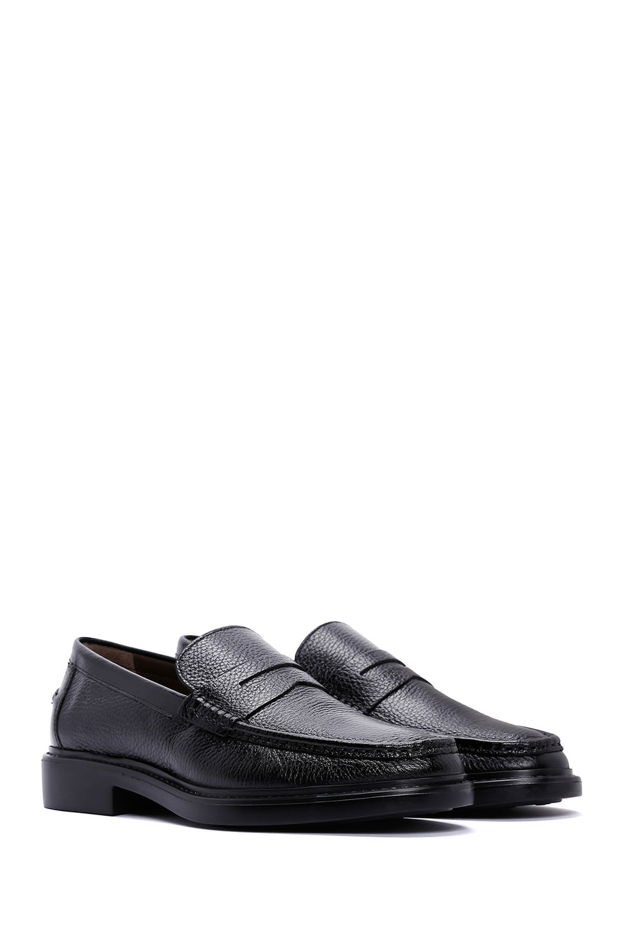 Men's Black Leather Casual Loafer