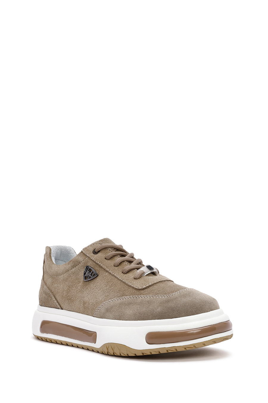 Men's Mink Thick Sole Lace-up Suede Leather Sneaker