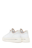 Men's White Lace-up Thick-Sole Leather Sneaker | Derimod