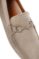 Derimod Fly Men's Beige Suede Leather Loafer | Derimod