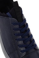 Men's Navy Blue Leather Sneaker | Derimod