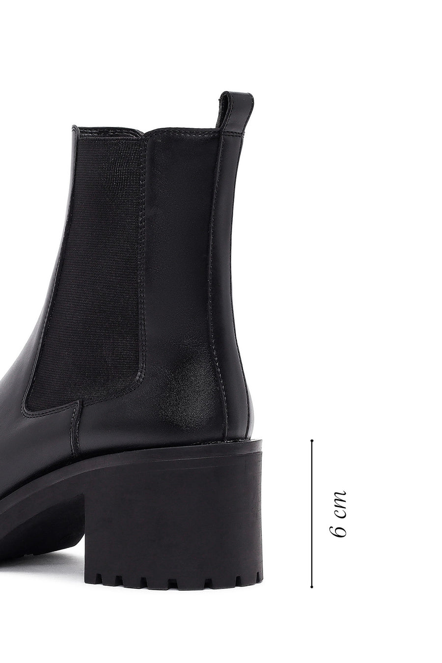 Woman Black Chunky-Heeled Chelsea Boots