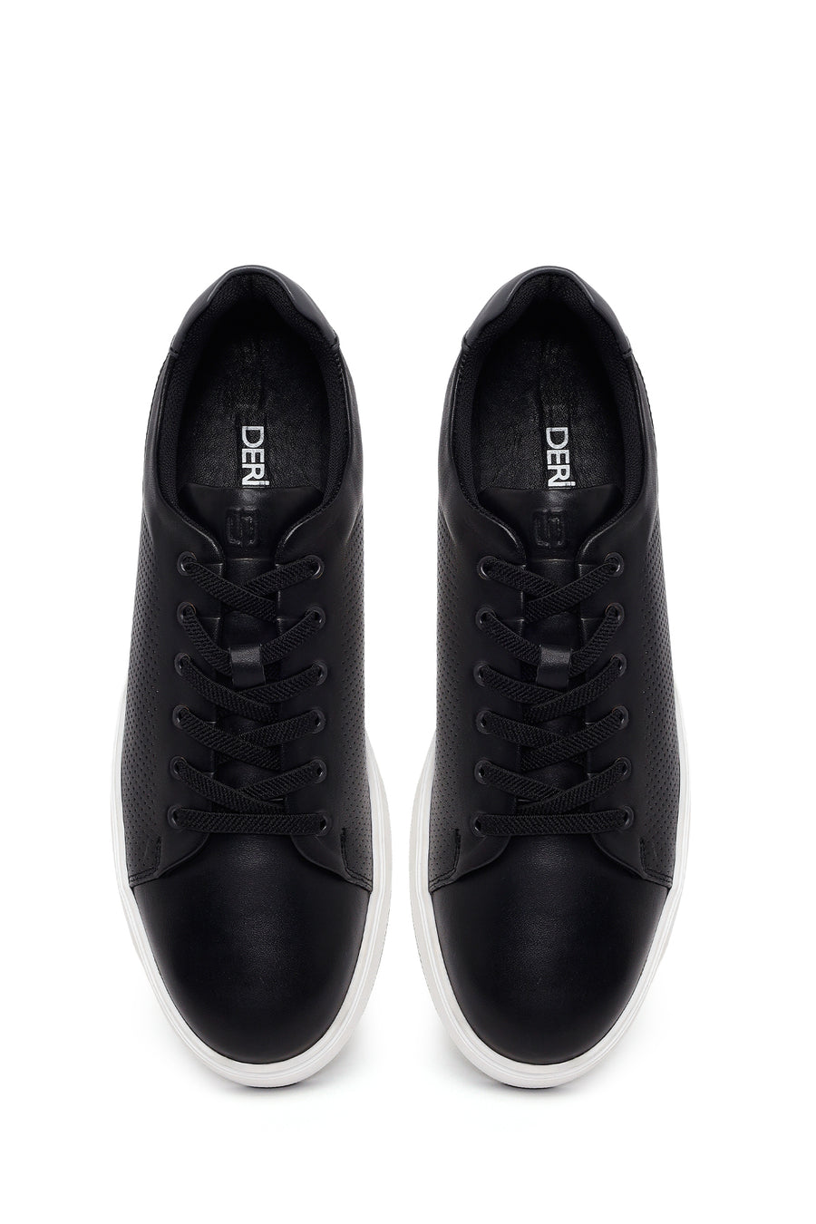 Male Black Lace-Up Leather Sneaker
