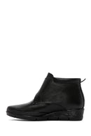 Women's Black Strappy Leather Comfort Boots | Derimod