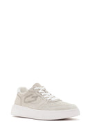 Alberto Guardiani Men's Beige New Era Lace-Up Leather Sneakers | Derimod