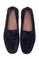 Erkek Lacivert Deri Süet Casual Loafer | Derimod