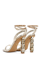 Women's Gold Ankle Strap High Heel Sandals | Derimod