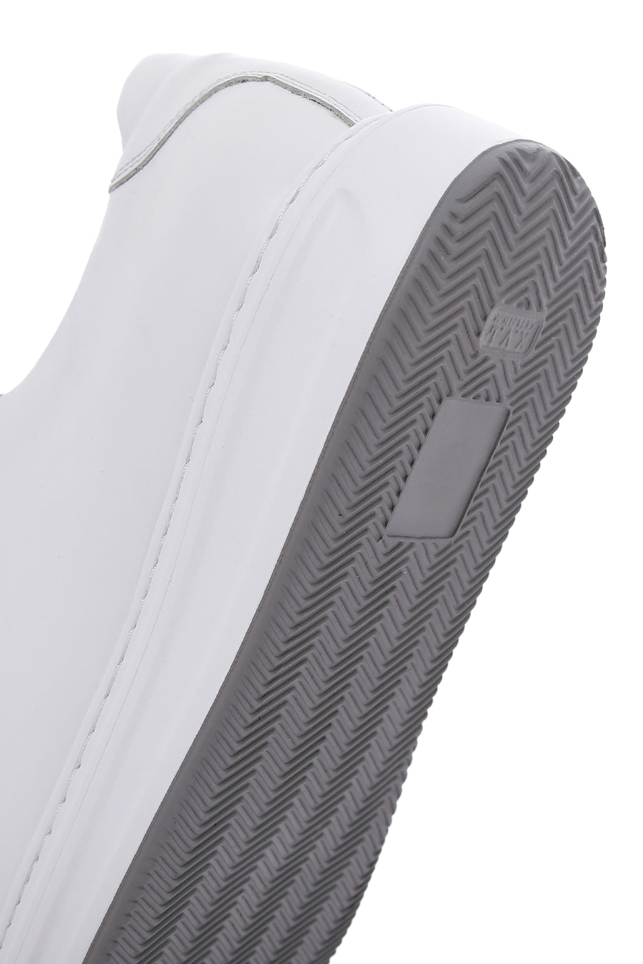 Men's White Leather Thick Soled Sneaker