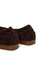 Woman Brown Suede Leather Ballet Flat | Derimod