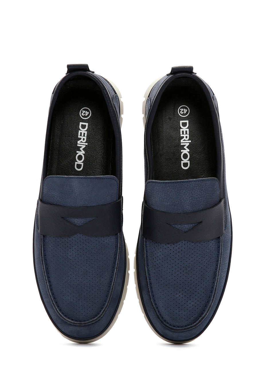 Men's Navy Blue Nubuck Leather Casual Loafer