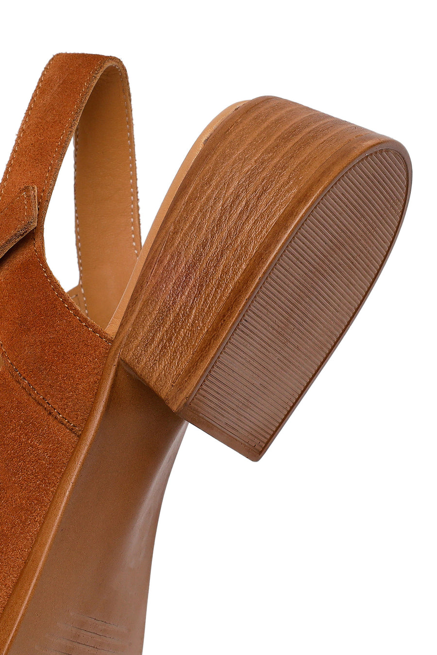Woman Dark Powder Ankle-Buckle Low-Heel Suede Leather Sandals