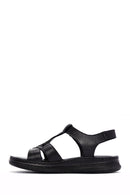 Women's Black Ankle Strap Leather Comfort Sandals | Derimod