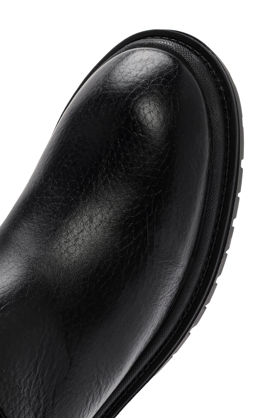 Women's Black Buckle Detailed Leather Boots