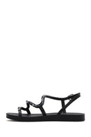 Women's Black Stone Sandals | Derimod