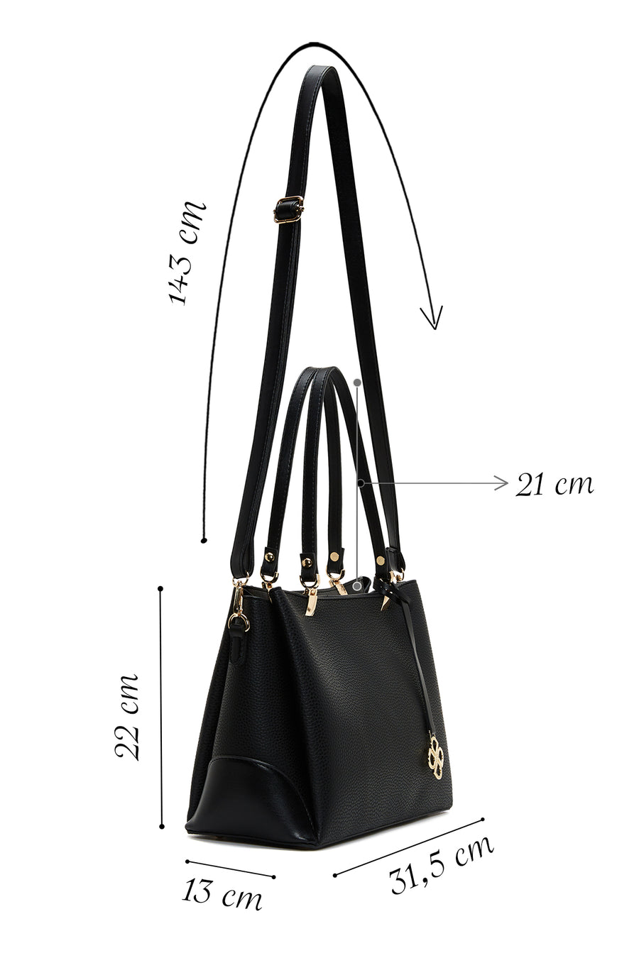 Women's Black Classic Shoulder Bag