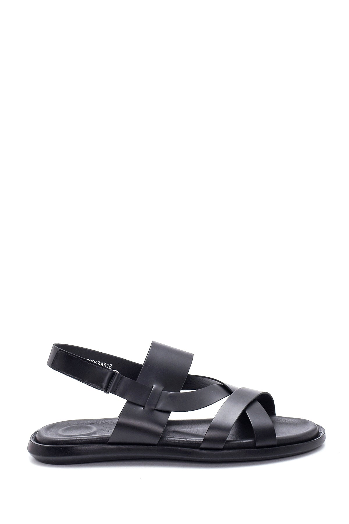 Men's Black Leather Sandals 22SFD638318 | Derimod