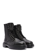 Men's Black Zippered Leather Casual Boots | Derimod