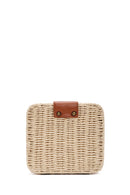 Women's Beige Long Strap Straw Crossbody Bag | Derimod