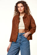 Anetta Women's Suede Leather Jacket | Derimod