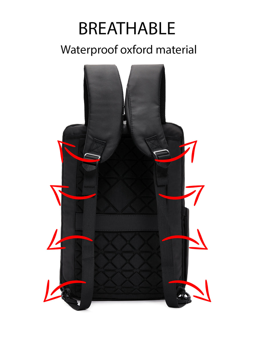 D-Pack Unisex Black Technological Fabric Backpack