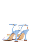 Women's Multicolored Leather Heeled Sandals | Derimod