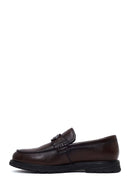 Male Brown Buckled Leather Casual Loafer | Derimod