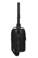 Male Black Leather Mini Crossbody Bag | Derimod