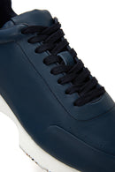 Erkek Lacivert Deri Sneaker | Derimod