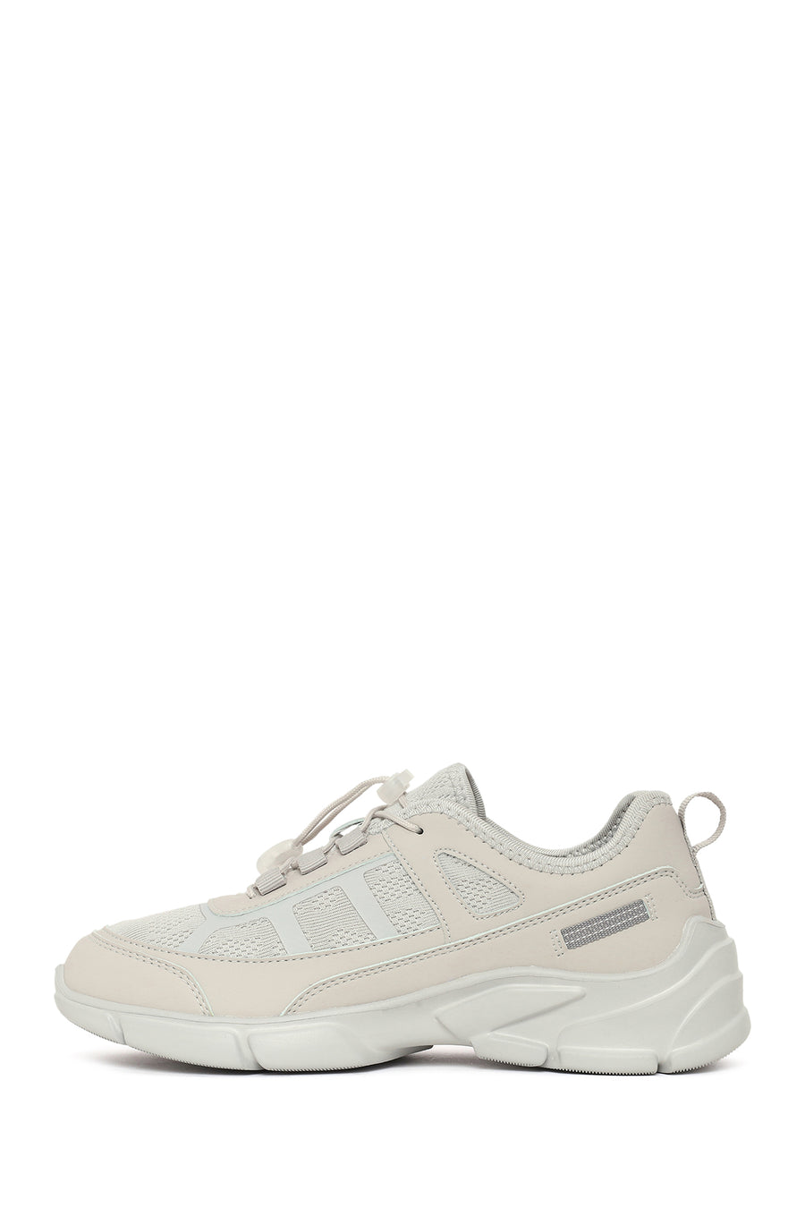 Woman Grey Lace-Up Chunky Sole Sneakers