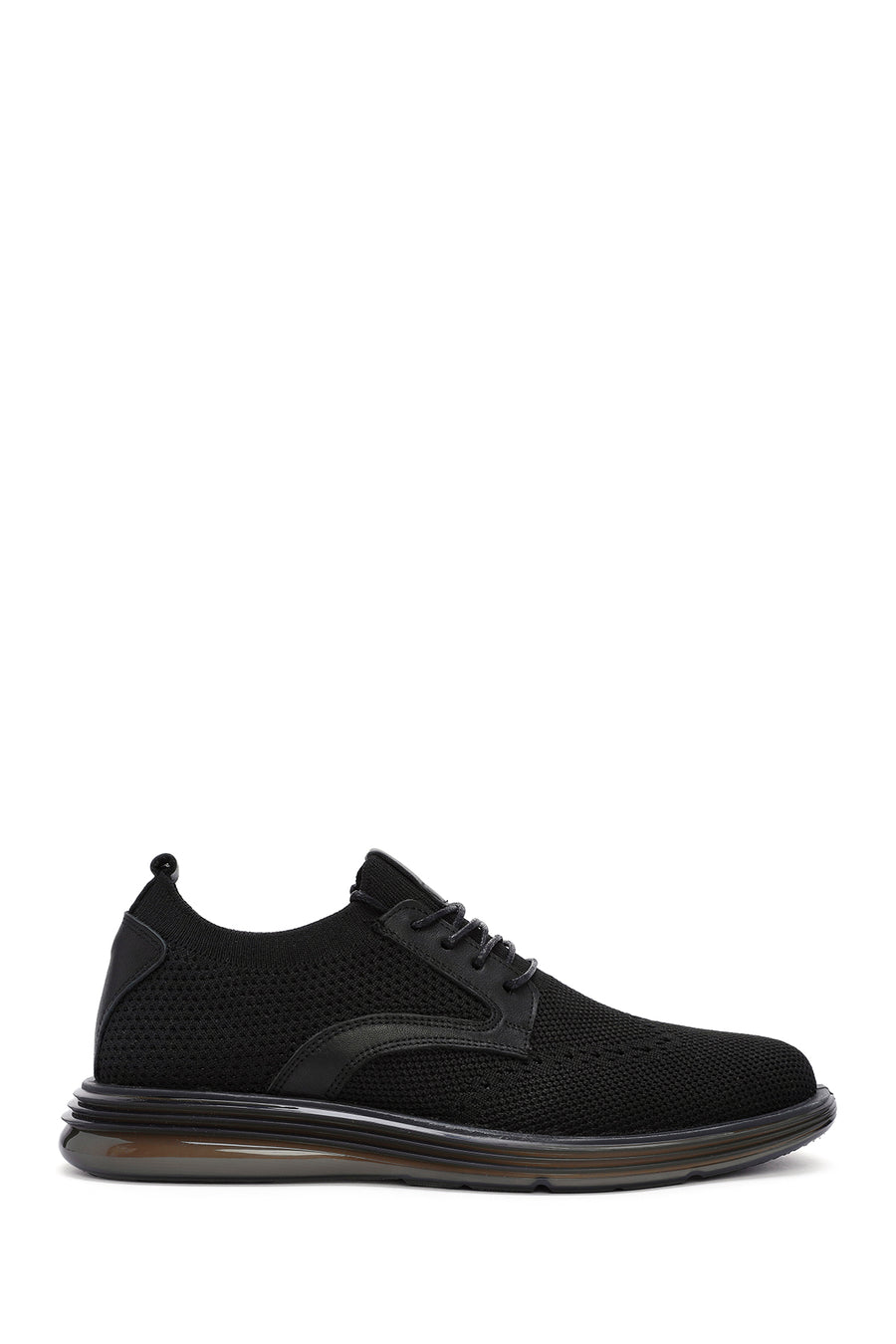 Men's Black Thick Sole Nubuck Detailed Lace Up Fabric Sneaker 24SFD63706F | Derimod
