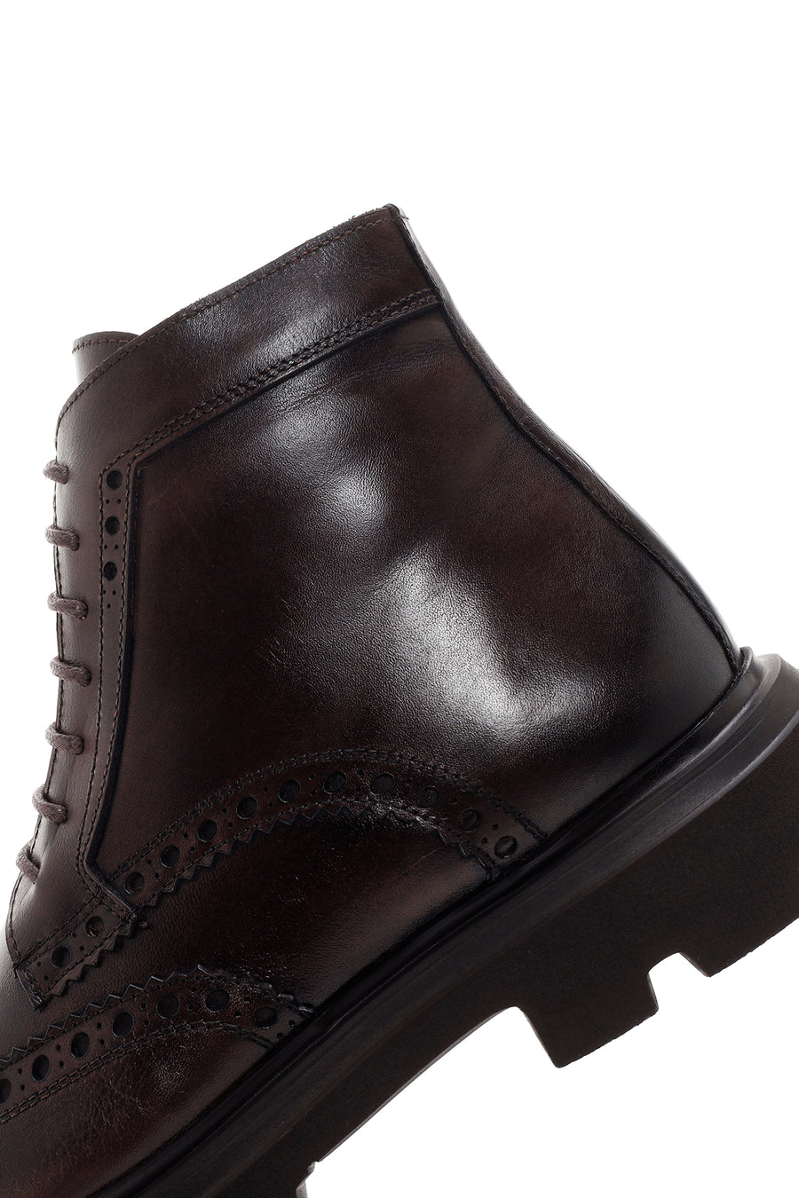 Men's Brown Leather Zippered Boots