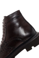 Men's Brown Leather Zippered Boots | Derimod