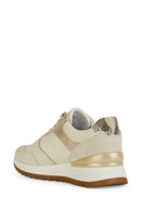 Geox Women's Beige Desya Lace-up Leather Sneaker | Derimod