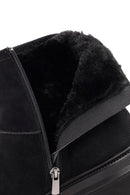 Women's Black Zippered Suede Boots | Derimod